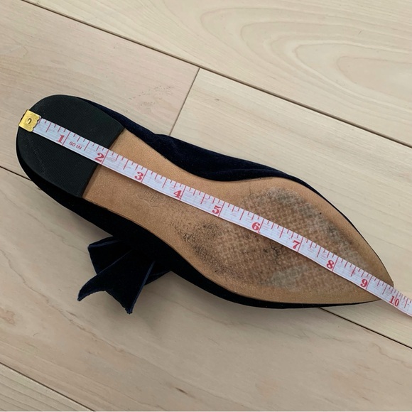 Tory Burch Clara Velvet Bow Navy Pointed Toe Ballet Flats - Picture 10 of 10